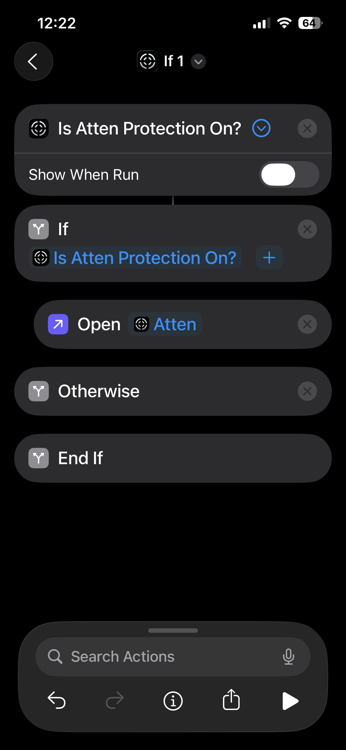 Completed shortcut